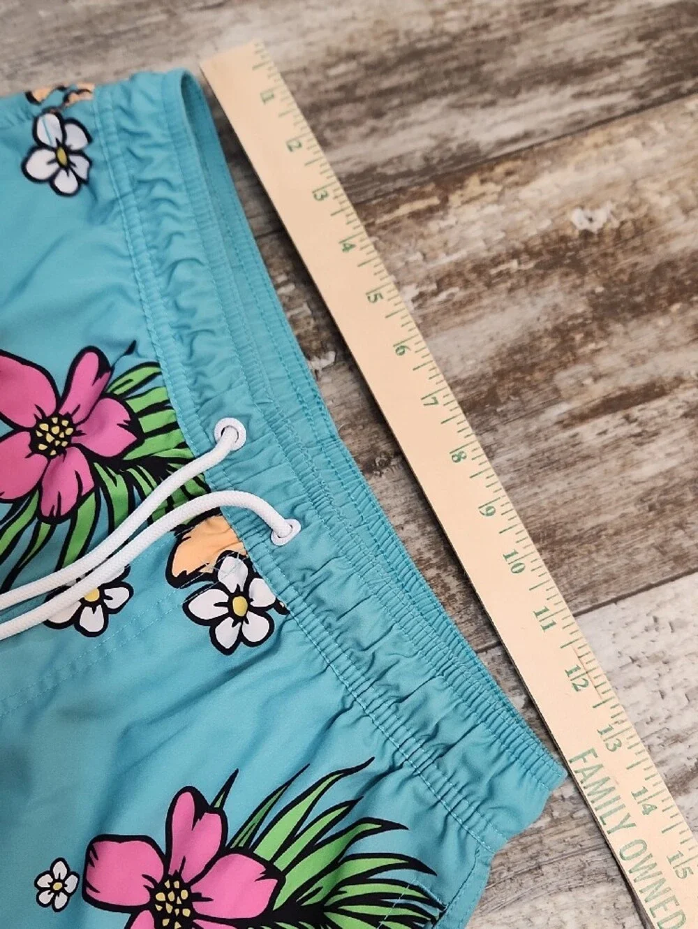 Neff Aqua Floral Swim Shorts with Pink & Purple Blooms
